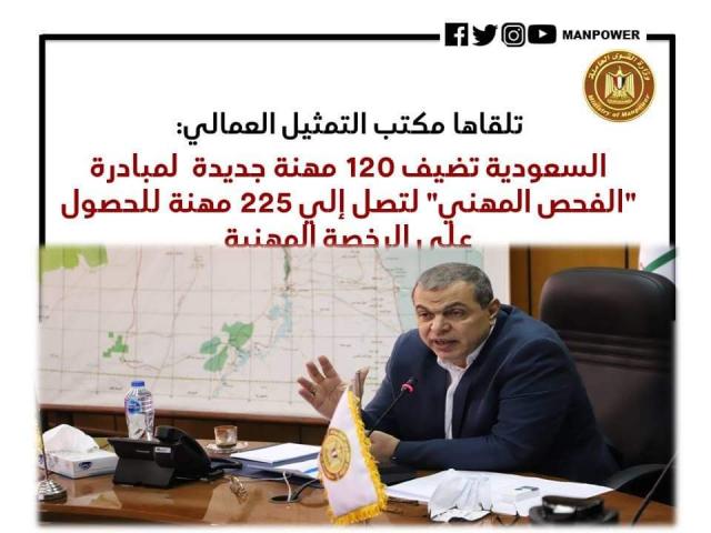 السعودية تضيف 120 مهنة جديدة لمبادرة ”الفحص المهني” لتصل إلي 225 مهنة للحصول علي الرخصة المهنية