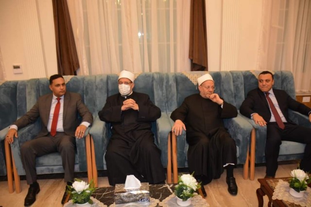 محافظ الدقهلية يستقبل وزير الأوقاف ومفتي الجمهورية بمقر مبني موتيل المنصوره لافتتاح مسجد التقوي بمركز السنبلاوين .