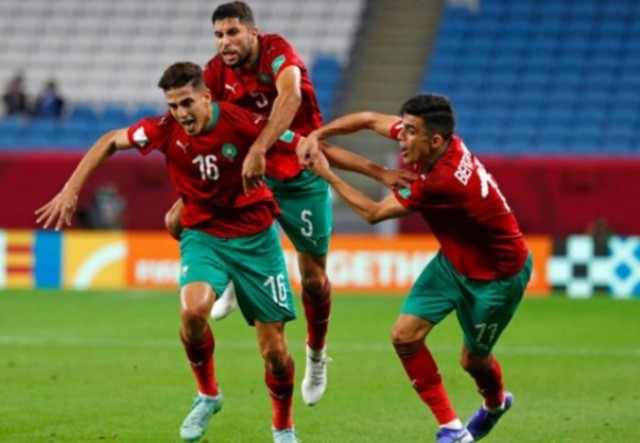 إحتفال لاعبي المغرب