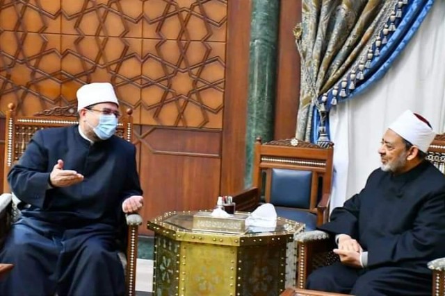 وزير الأوقاف على رأس وفد من وزراء الشئون الإسلامية في زيارة للإمام الأكبر
