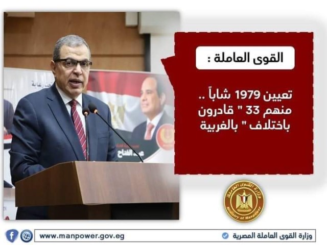 القوى العاملة : تعيين 1979 شاباً منهم 33 ” قادرون باختلاف ” بالغربية