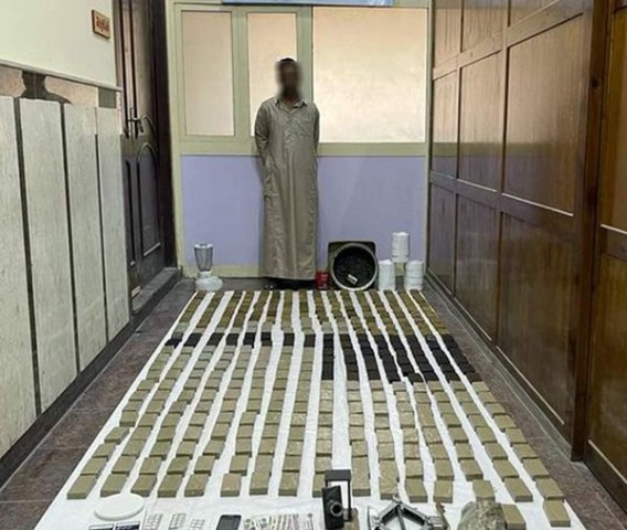 ضبط شخص بحوزته 92 كيلو جرام من مخدر الحشيش فى الإسكندرية