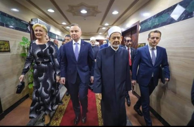 الإمام الأكبر يستقبل الرئيس البولندي وقرينته