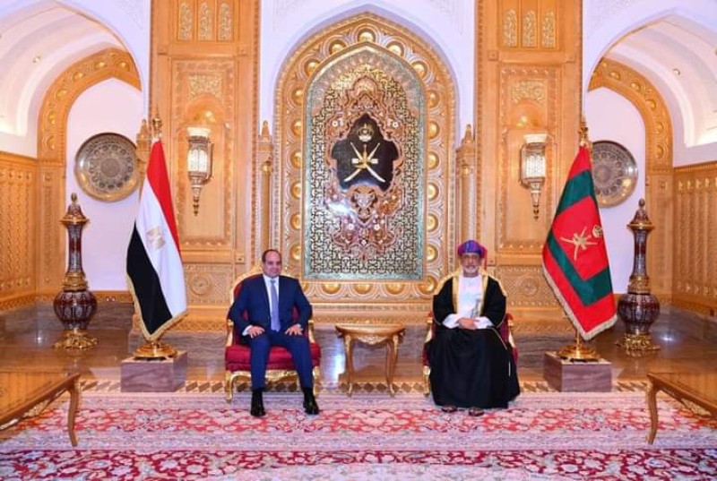 الرئيس السيسي يلتقي سلطان عمان بقصر العلم العامر بمسقط
