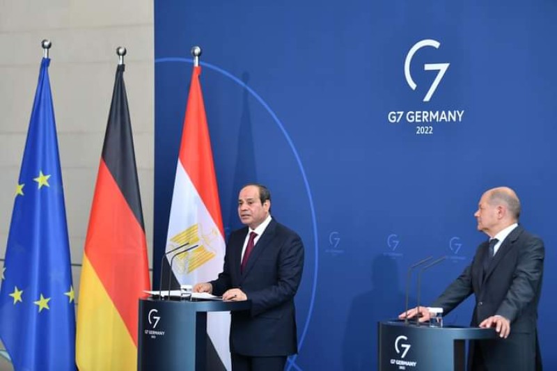 كلمة الرئيس  السيسي في المؤتمر الصحفي المشترك مع المستشار الألماني   