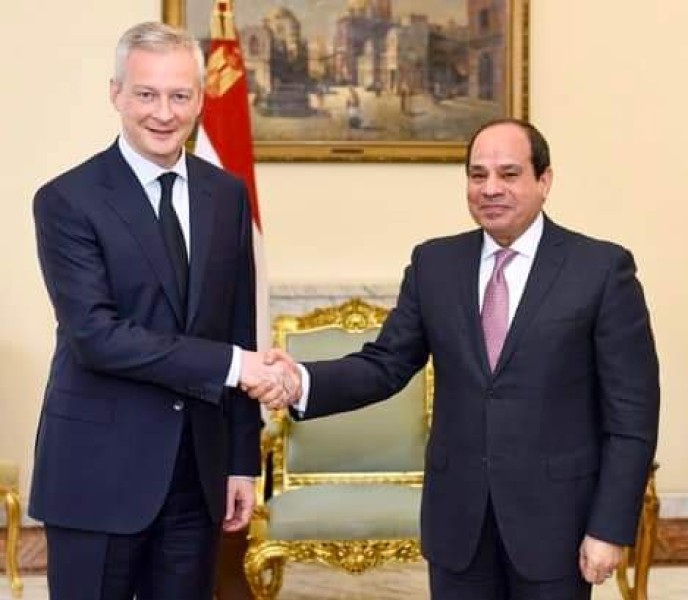 الرئيس السيسي يلتقي وزير الاقتصاد والمالية الفرنسي