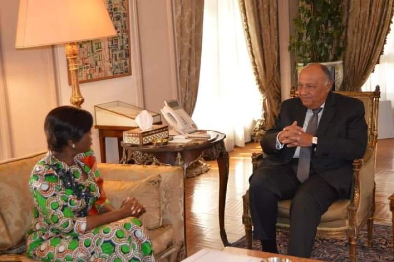 وزير الخارجية يستقبل وزيرة البيئة والتنمية المستدامة لجمهورية الكونغو برازافيل