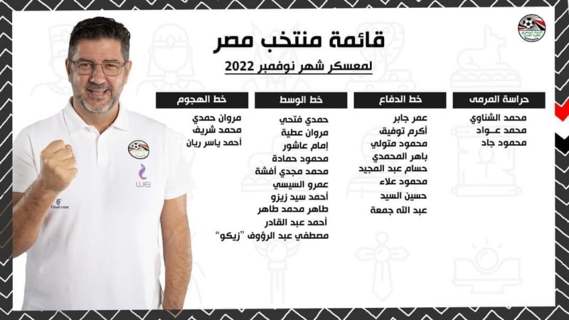 ٢٤ لاعب في قائمة منتخب مصر استعدادآ لمعسكر نوفمبر