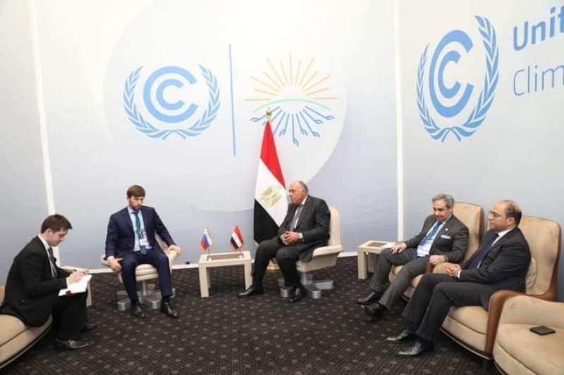 شكرى يستقبل مبعوث المناخ الروسي ونائب وزير البيئة التركي