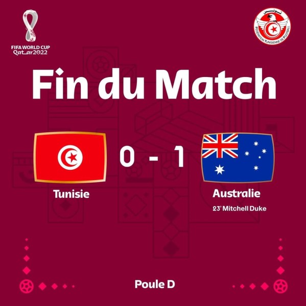 بهدف نظيف منتخب استراليا يسحق المنتخب التونسي
