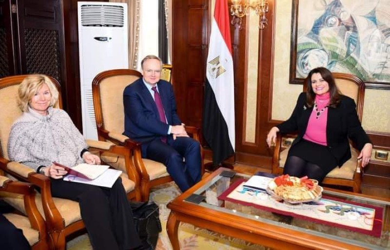 وزيرة الهجرة تستقبل سفير الإتحاد الأوروبي بالقاهرة