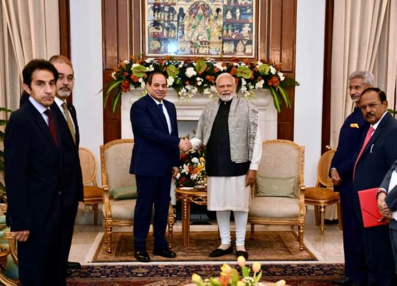 الرئيس السيسي يعقد جلسة مباحثات مع رئيس الوزراء الهندي 