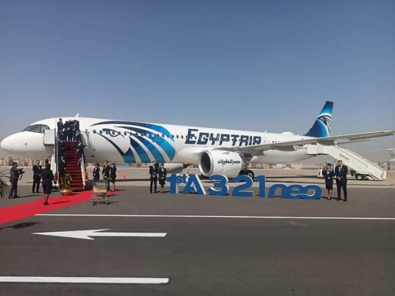 وصول طائرة مصر للطيران الجديدة من طراز A321neo