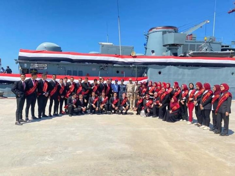 طلاب جامعة المنوفية يقومون بزيارة إلى القاعدة البحرية ببورسعيد