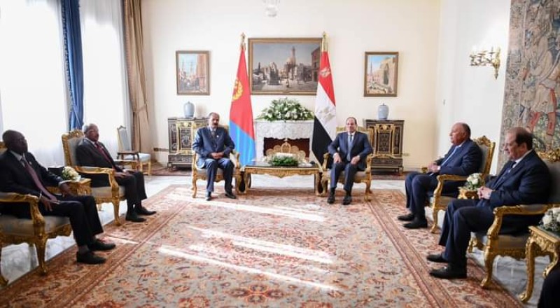 الرئيس السيسي يستقبل رئيس دولة إريتريا بقصر الاتحادية