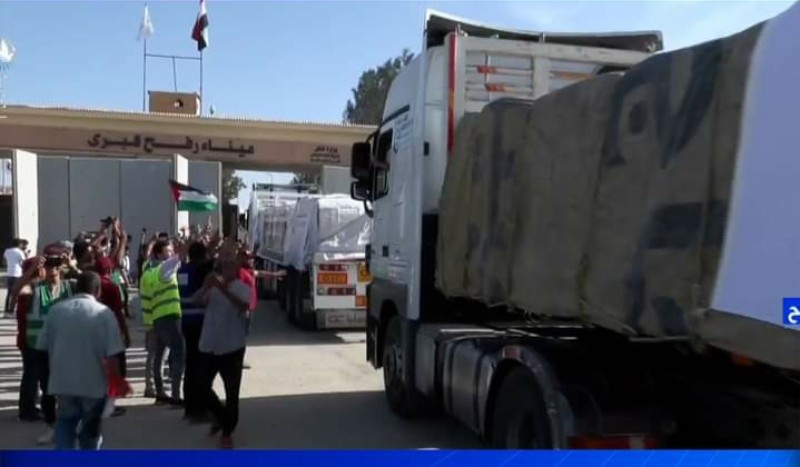 عاجل (مباشر): بدء عبور المساعدات من معبر رفح إلى قطاع غزة