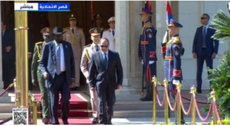 الرئيس السيسي و رئيس جنوب السودان 
