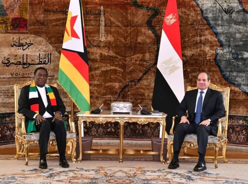 الرئيس السيسي يستقبل نظيره الزيمبابوي بقصر الاتحادية