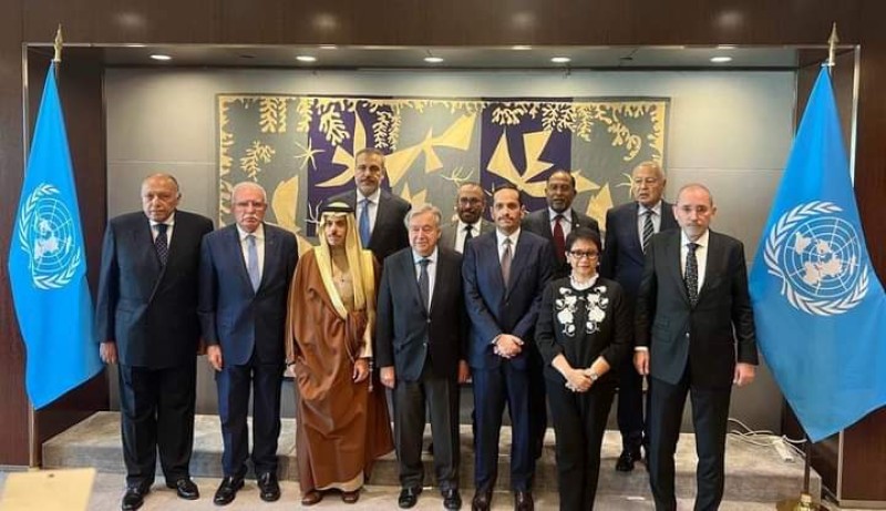 وزير الخارجية وأعضاء اللجنة الوزارية العربية الإسلامية يلتقون بالسكرتير العام للأمم المتحدة