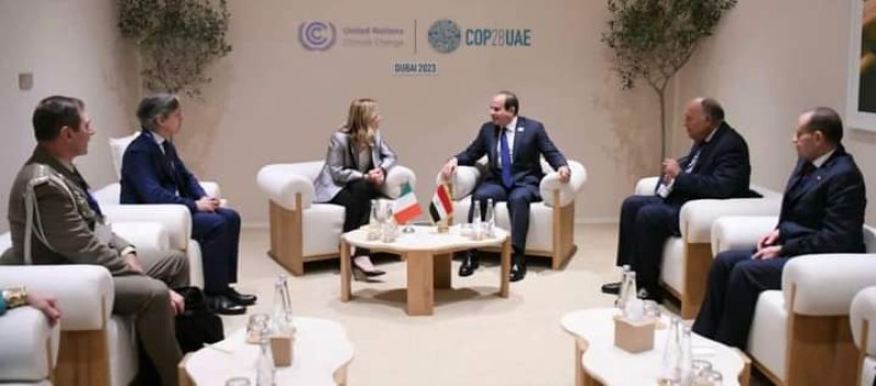 الرئيس السيسي يلتقي مع رئيسة وزراء إيطاليا على هامش أعمال مؤتمر تغير المناخ