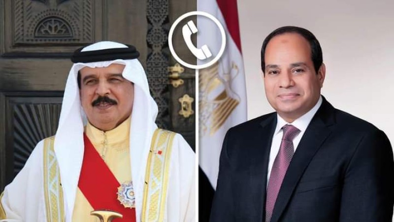 الرئيس السيسي يتلقى اتصالاً هاتفياً من ملك مملكة البحرين