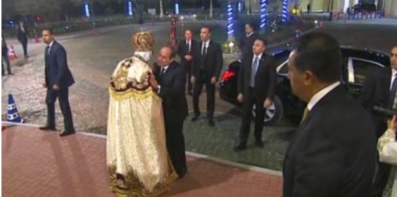 الرئيس السيسى يصل كاتدرائية العاصمة الإدارية لتقديم التهنئة بعيد الميلاد