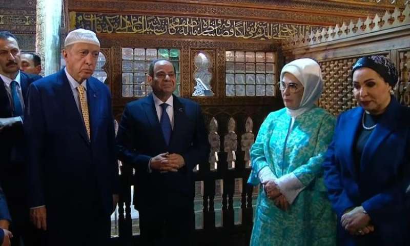 الرئيس السيسى يصطحب ”أردوغان” فى زيارة إلى مسجد الإمام الشافعى