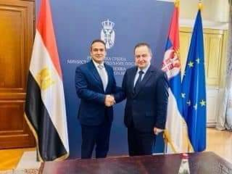 سفير مصر لدى بلجراد يناقش سبل تطوير العلاقات الثنائية مع وزير الخارجية الصربي