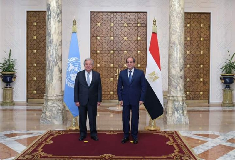 الرئيس السيسي يستقبل سكرتير عام الأمم المتحدة بقصر الاتحادية