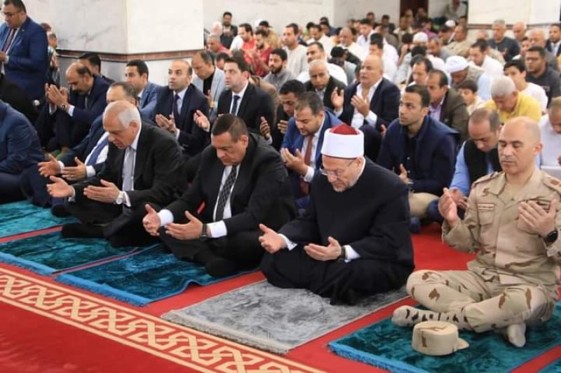 وزير التنمية المحلية ومحافظ الجيزة ومفتى الجمهورية يفتتحون مسجد الروضة