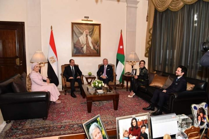 الرئيس السيسي يصل إلى العاصمة الأردنية عمان