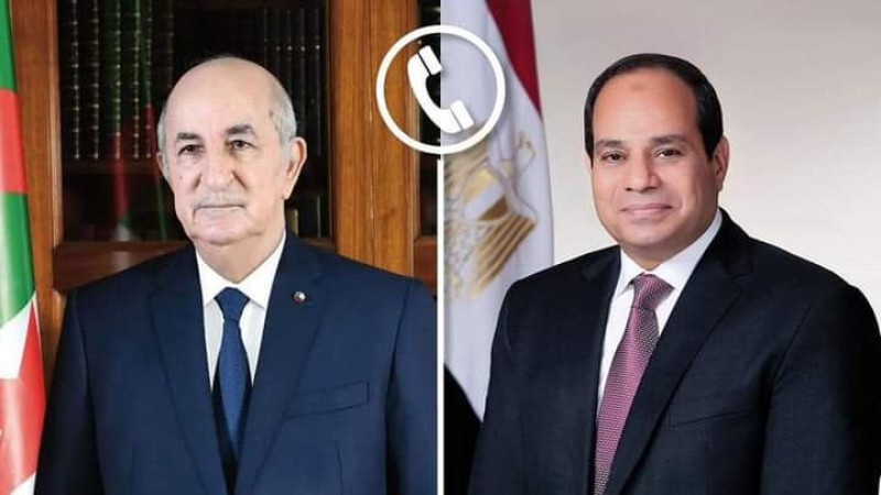 الرئيس السيسي يجري اتصالاً هاتفياً مع رئيس الجزائر لتهنئة بحلول عيد الفطر المبارك