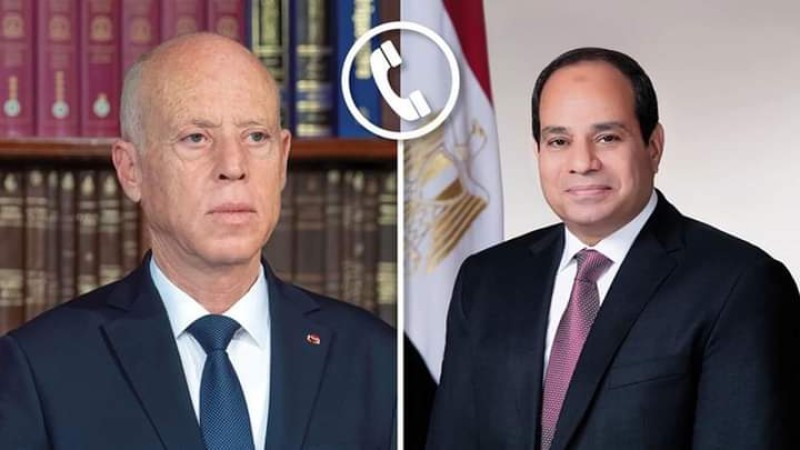 الرئيس السيسي يجري اتصالاً هاتفياً مع رئيس التونسي قيس السعيد لتهنئته بحلول عيد الفطر المبارك