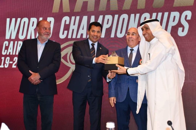 وزير الرياضة يشهد المؤتمر الصحفي للإعلان عن استضافة مصر لبطولة العالم للكاراتيه