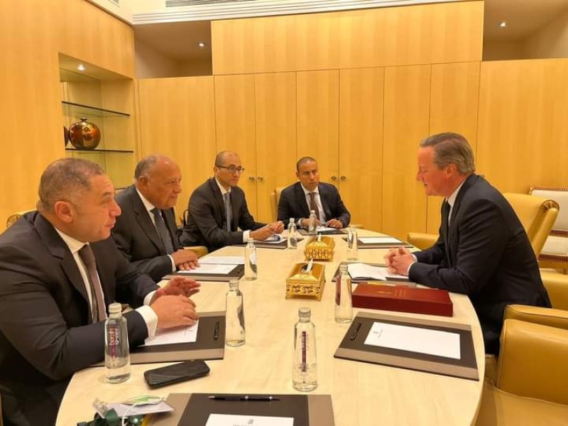 وزير الخارجية يلتقي نظيره البريطاني على هامش اجتماعات المنتدى الاقتصادي العالمي