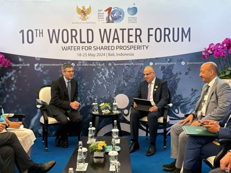وزير الري يلتقى نائب رئيس المجلس العالمي للمياه