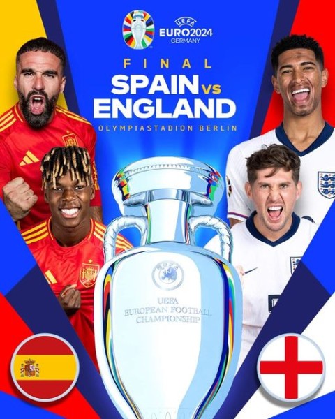 تشكيلة المباراة النهائية لبطولة اليورو 2024 بين منتخبي إسبانيا و إنجلترا