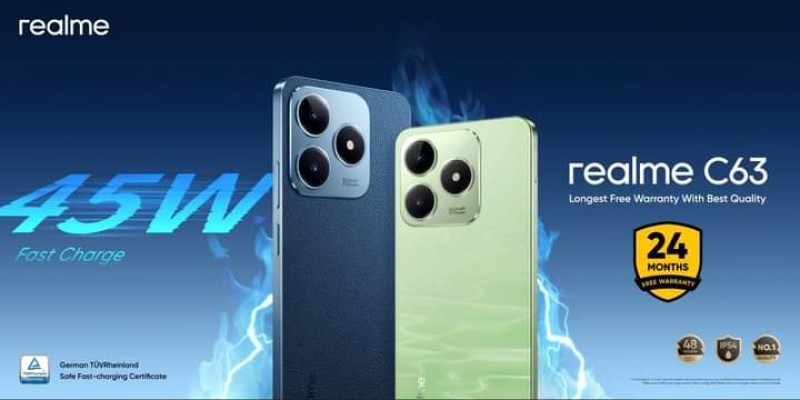 هاتف realme C63  يتميز بمواصفات متميزة وسعر مناسب وضمان مجاني لمدة 24 شهر