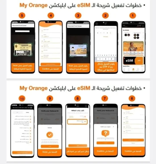 اورنچ مصر تطلق خدمة الشرائح الإلكترونيةeSIM  في الفروع وعبر تطبيق My Orange