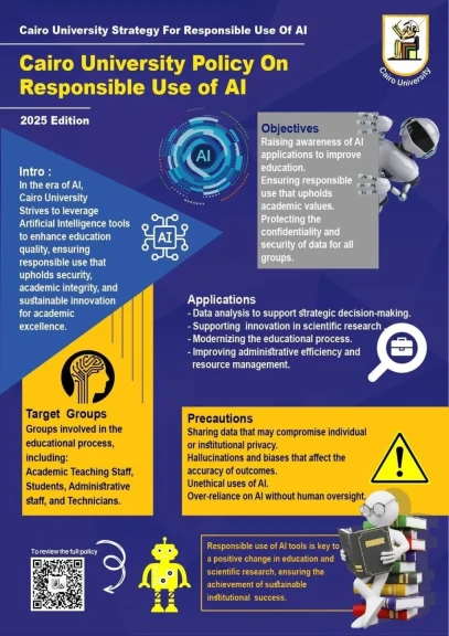 جامعة القاهرة : الإعلان عن سياسة الاستخدام المسئول للذكاء الاصطناعي - إصدار ٢٠٢٥