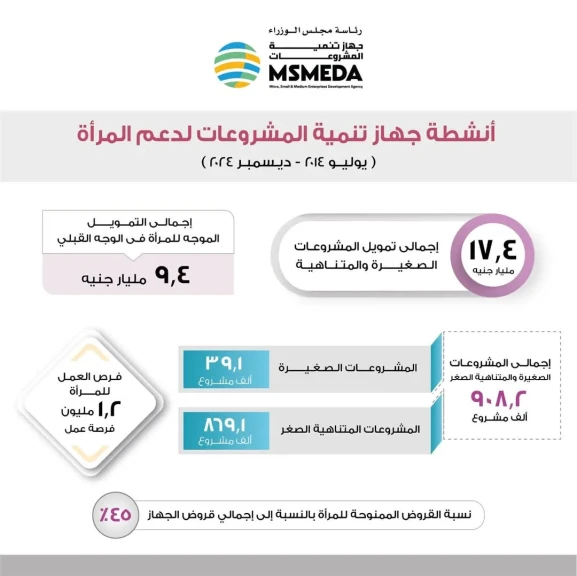 جهاز تنمية المشروعات مول مشروعات المرأة ب ١٧,٤ مليار جنيه