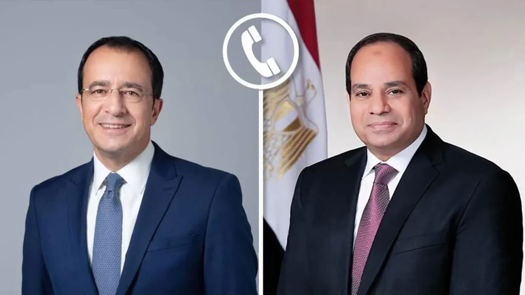 الرئيس السيسي يتلقى اتصالاً هاتفياً من نظيره القبرصي