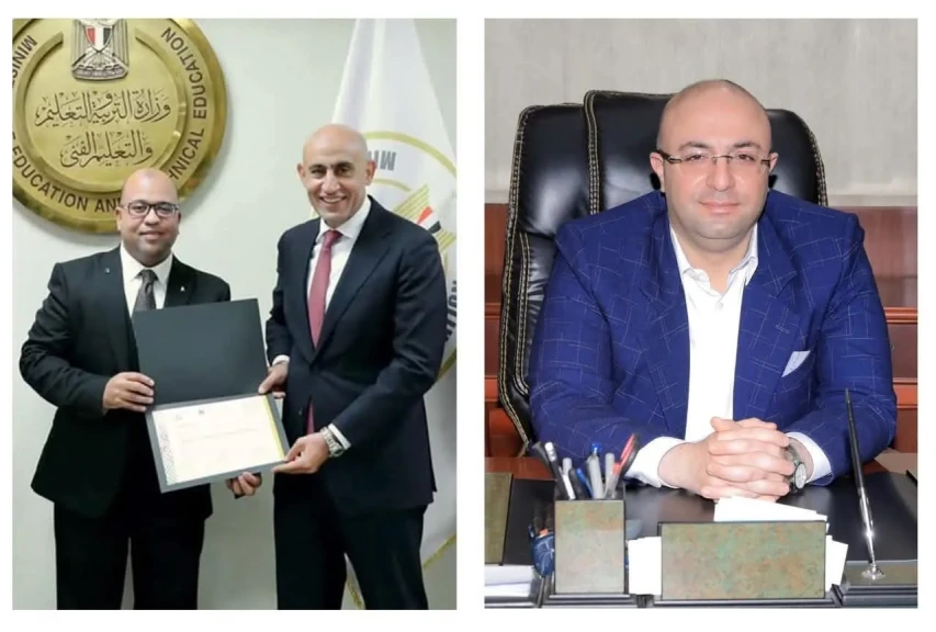 محافظ بني سويف يهنئ الدكتور مصطفى أبو اليزيد