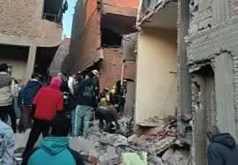 انهيار منزل فى حدائق القبة وانتقال الحماية المدنية إلى موقع الحادث