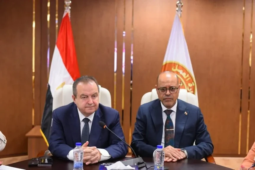 وزير العمل يلتقي نائب رئيس الوزراء ووزير الداخلية الصربي بالعاصمة الإدارية الجديدة