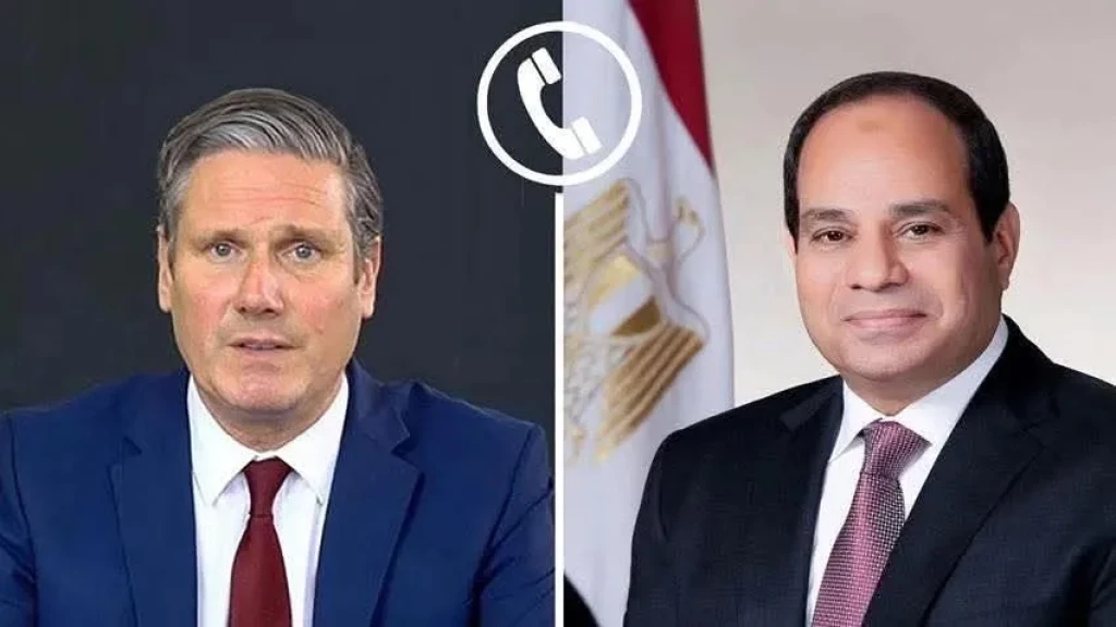 الرئيس السيسي يتلقى اتصالا هاتفيا من رئيس وزراء المملكه المتحده