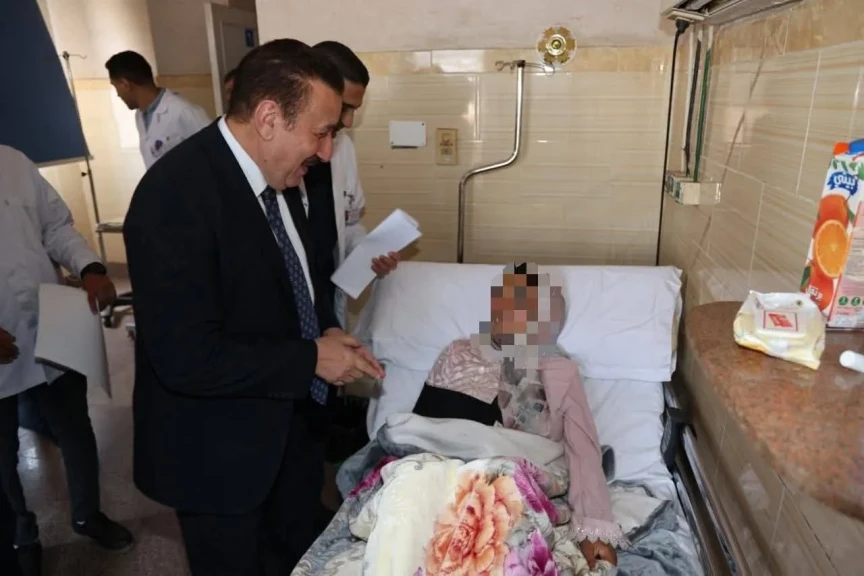محافظ المنوفية يطمئن على الحالة الصحية لمصابي حادث الإقليمي