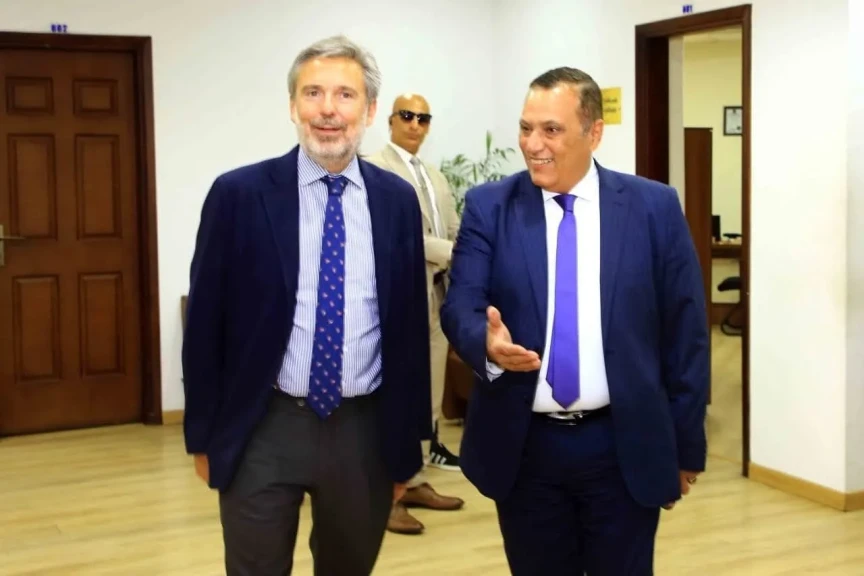 رئيس شركة تنمية الريف المصرى الجديد يستقبل السفير الإيطالى بالقاهرة
