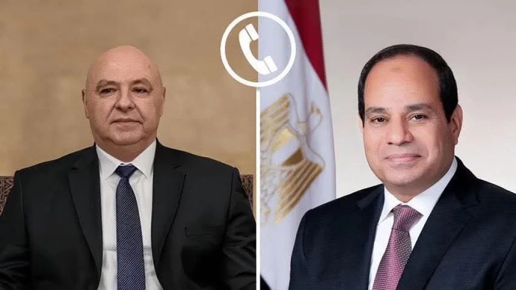 الرئيس السيسي يتلقى اتصالاً هاتفياً من رئيس الجمهورية اللبنانية