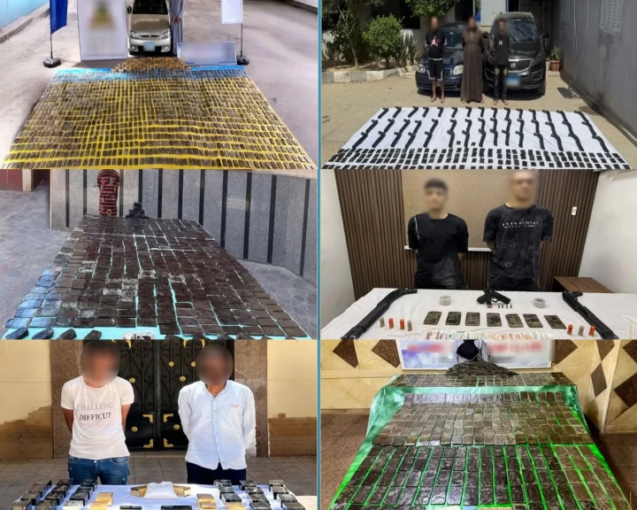 الداخلية:ضبط عدد من العناصر الإجرامية بحوزتهم كميات من المواد المخدرة بالمحافظات